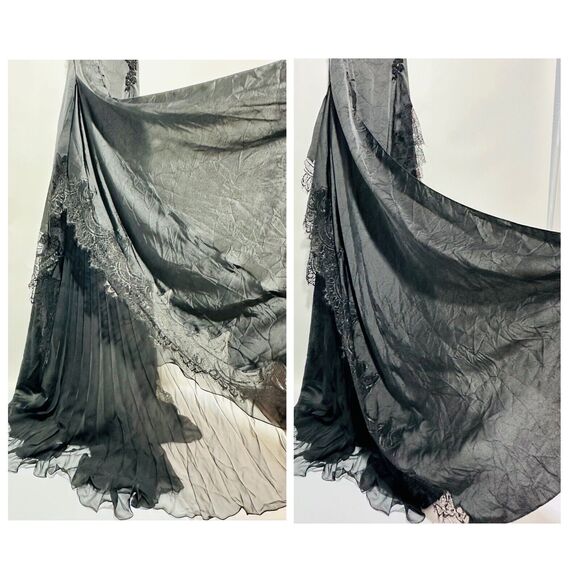 NWT $25K Versace Runway SS2023 Jenna Ortega Black Gothic Bride Dress IT 38 US 2 - Picture 10 of 11